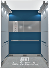 custom elevator interior, light weight, elevator design, Calgary, Edmonton, Alberta, elevator wall panels, floor, ceiling, handrails, stainless steel